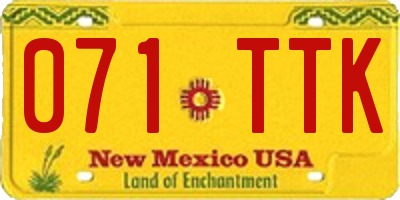 NM license plate 071TTK