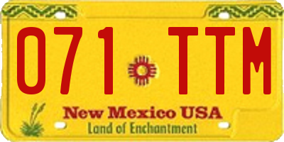 NM license plate 071TTM