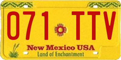 NM license plate 071TTV