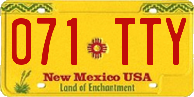 NM license plate 071TTY