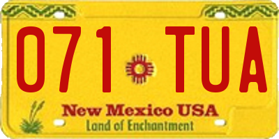 NM license plate 071TUA