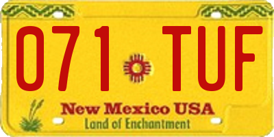 NM license plate 071TUF