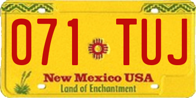 NM license plate 071TUJ