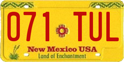 NM license plate 071TUL