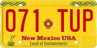 NM license plate 071TUP