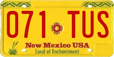 NM license plate 071TUS