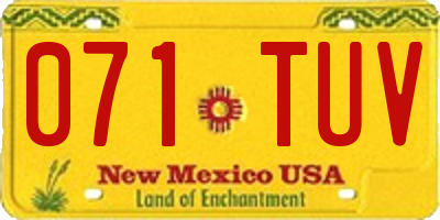 NM license plate 071TUV