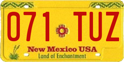 NM license plate 071TUZ
