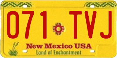 NM license plate 071TVJ