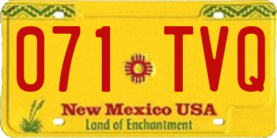 NM license plate 071TVQ