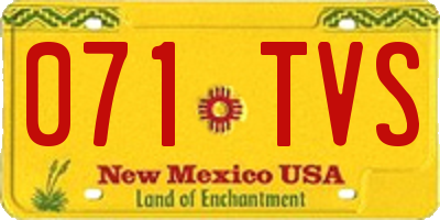 NM license plate 071TVS