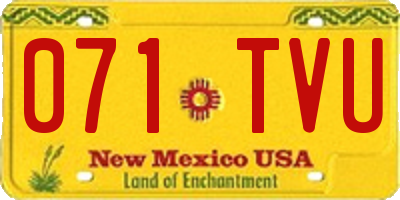 NM license plate 071TVU