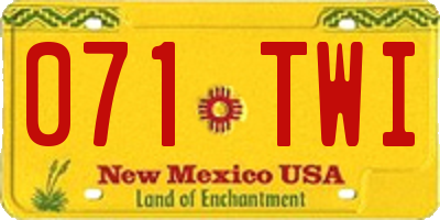 NM license plate 071TWI