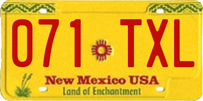 NM license plate 071TXL