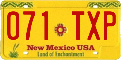 NM license plate 071TXP