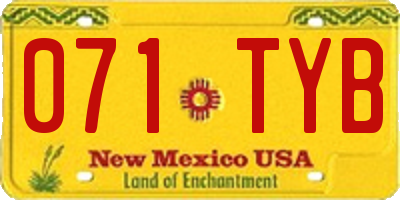 NM license plate 071TYB