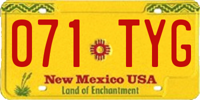 NM license plate 071TYG