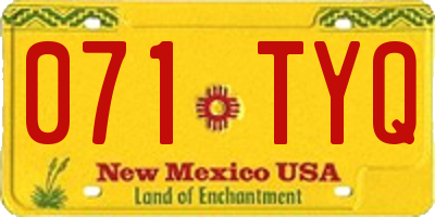 NM license plate 071TYQ