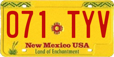 NM license plate 071TYV
