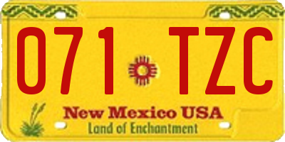 NM license plate 071TZC