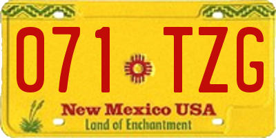NM license plate 071TZG