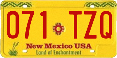 NM license plate 071TZQ
