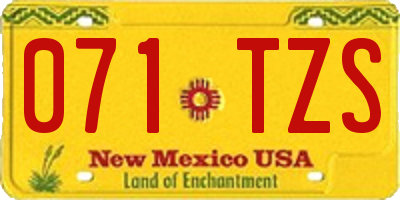NM license plate 071TZS