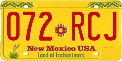 NM license plate 072RCJ