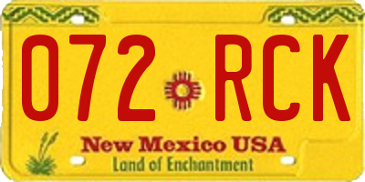 NM license plate 072RCK