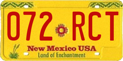 NM license plate 072RCT