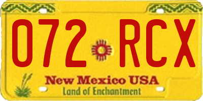 NM license plate 072RCX
