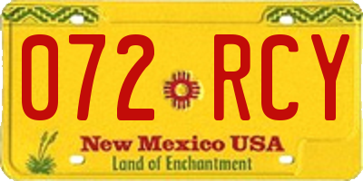 NM license plate 072RCY