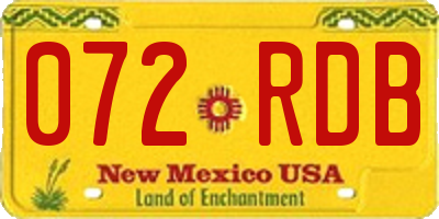 NM license plate 072RDB