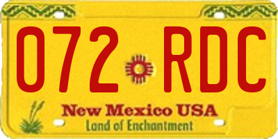 NM license plate 072RDC