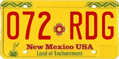 NM license plate 072RDG