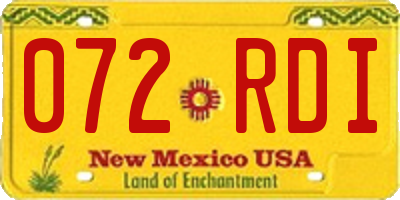 NM license plate 072RDI