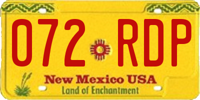 NM license plate 072RDP