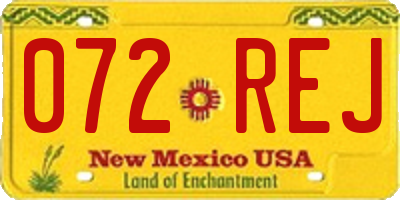 NM license plate 072REJ