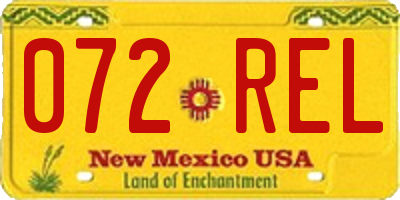 NM license plate 072REL