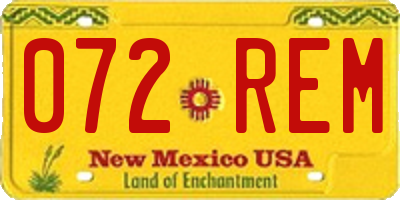 NM license plate 072REM