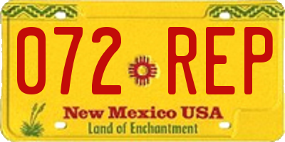 NM license plate 072REP