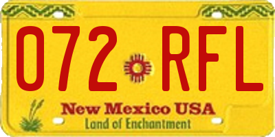NM license plate 072RFL