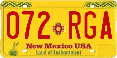 NM license plate 072RGA