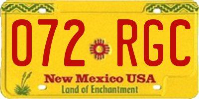 NM license plate 072RGC