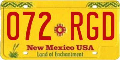 NM license plate 072RGD