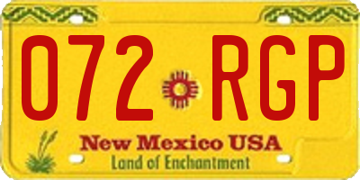 NM license plate 072RGP