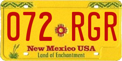 NM license plate 072RGR