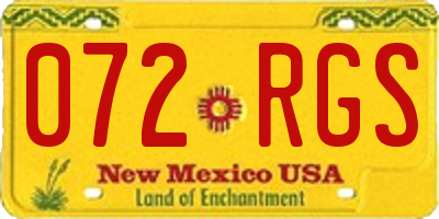 NM license plate 072RGS