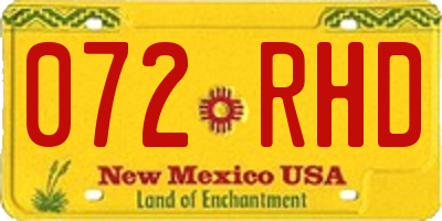 NM license plate 072RHD