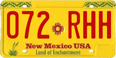 NM license plate 072RHH